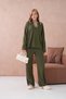 Women's Polo Neck Half Placket Casual Sweater Oantolon Two-Piece Knitwear Set - 4