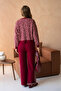 Women's Wide Collar Patterned Sweater Pants Two-Piece Knitwear Set - 6