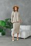 Women's Crew Neck Long Sweater Skirt Two-Piece Knitwear Set - 2