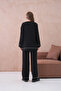 Women's Wide Neck Sweater Pants Two-Piece Knitwear Set - 6