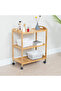 OneDcor Bamboo Kitchen Trolley Cart – Rolling Serving Bar Cart with Wheels, 33 x 60 x 78 cm - 7
