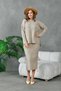 Women's Crew Neck Long Sweater Skirt Two-Piece Knitwear Set - 4