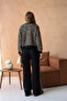 Women's Wide Collar Patterned Sweater Pants Two-Piece Knitwear Set - 6