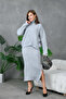Women's Turtleneck Oversized Sweater Long Skirt Two-Piece Knitwear Set - 6