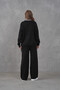 Women's Polo Neck Button Detail Sweater Pants Two-Piece Knitwear Set - 6