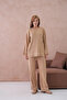 Women's Wide Neck Sweater Pants Two-Piece Knitwear Set - 5