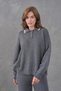 Women's Polo Neck Button Detail Sweater Pants Two-Piece Knitwear Set - 2