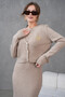Women's Button Detail Ceket Sleeveless Ribbed Knit Dress Double Knitwear Set - 2