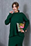 Women's Crew Neck Slit Sweater Skirt Two-Piece Knitwear Set - 2