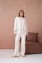 Women's Cycling Yak Armdress Sweater Corded Fabric Pants Two-Piece Knitwear Set - 4