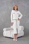 Women's Polo Neck Button Detail Jacket Long Skirt Two-Piece Knitwear Set - 3