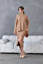 Women's Crew Neck Slit Sweater Skirt Two-Piece Knitwear Set - 5