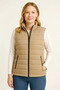 Inflatable Zippered Vest Water Repellent Quilted Lined Fabric with Pockets Lightweight Winter Sports Comfortable Fit - Beige - 2