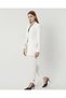 Women's White Blazer Jacket and Trousers Set with Double Piping at the Legs - 3
