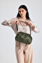 Liora Khaki Knitted Detailed Portfolio Women's Shoulder, Arm and Hand Bag - 7