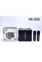 مكبر صوت YS-232 نظام مكبر صوت كاريوكي محمول بلوتوث مزود بإضاءة LED ملونة مع 2 ميكروفونات لاسلكية
