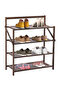 Portable Foldable 4-Tier Bamboo Shoe Rack Storage Organizer (Free Installation)
