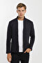 Men's Cardigan Knitted Stretch Fabric Buttons Navy Blue Claret Red - 7