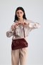 Liora Burgundy Knitted Detailed Portfolio Women's Shoulder, Arm and Hand Bag - 8