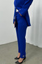 Women's Double-Piped Blazer Jacket and Trousers Set Sax - 6