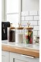 3-Piece Borosilicate Glass Jar with Gold Deer Figure and Bamboo Lid 750 ml Transparent