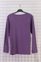 Women's Plus Size Purple V-Neck Digital Floral Printed Stone Embroidered Long Sleeve L Stretch Fabric Mother Combed Cotton Blouse - 5