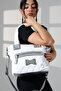 White Quilted Large Shoulder Crossbody Women's Parachute Fabric Bag