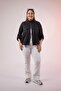Plus Size Pocket Detail Jacket with Arm Epaulettes Black - 3