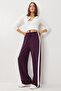 Contrast Stripe Modal Sweatpants Lxa0024 Mürdüm - 2