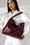 Burgundy Flexible Soft Form Women's Hand Shoulder Bag Comfortable Stylish Functional - 2