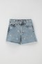 Girl's Shorts Jean Daisy Embroidered Tassel Detail on the Leg 5-9 Years Old, Light Blue - 4