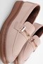Esila Women's Genuine Leather Silver Buckle Detailed Stitched Loafer Shoes 4288 - 3
