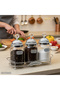 Yaprak Model Glass 3-Piece Tray Spice Rack Set 33X23X11Cm