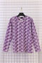 Women's Wavy Line Pattern Crew Neck Long Sleeve Mom Sweater Blouse - 2