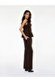 High-Waisted, Straight-Leg, Loose-Fitting Fabric Pants with Belt Pockets - 2