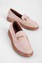 Esila Women's Genuine Leather Silver Buckle Detailed Stitched Loafer Shoes 4288 - 2