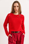 Women's Light Red Openwork Detailed Knitwear Blouse Blz-19003090 - 5