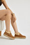 Women's Tan Thermo Sole Suede Look Fur and Tassel Casual Short Boots - 2