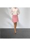 Tweed Fabric Pink Mini Length Bell Model Lined Skirt - 5