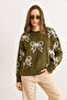 Women's Khaki Bow Detailed Oversized Knitwear Sweater Kzk-19000971 - 6