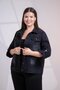 Large Size Pocketed Epaulettes Denim Jacket Black - 5