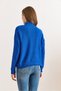 Women's Cobalt Blue Mock Neck Mid-Hair Braided Knitwear Sweater Kzk-19000912 - 2