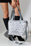 Women's Gray Quilted Large Shoulder Crossbody Parachute Fabric Bag - 2