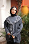 Anthracite Scarf Detailed Inside Fleece-Lined Three Thread Sweatshirt - 5