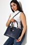 Navy Blue Tassel Detailed Women's Shoulder and Hand Bag Stylish and Convenient Design