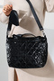 Black Quilted Large Shoulder Crossbody Women's Parachute Fabric Bag - 6
