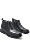 Reynosa Genuine Leather Zippered Daily Comfort Men's Shoes Black - 3