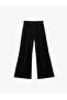 Wide Flared Jeans with Stone Detail and Snap Button Pockets - - 5