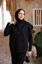 Black Knitwear Sweater Combination Dress - 5