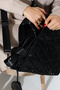 Black Quilted Large Shoulder Crossbody Women's Parachute Fabric Bag - 7